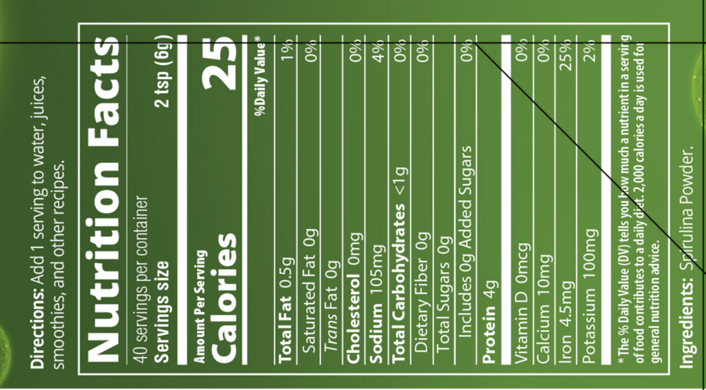 Product image for Raw Spirulina Powder.