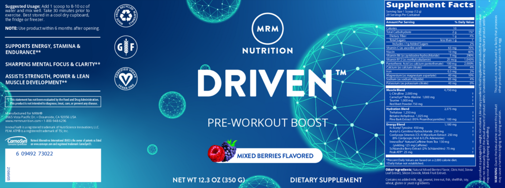 Product image for Driven Pre-Workout Boost - Mixed Berry.