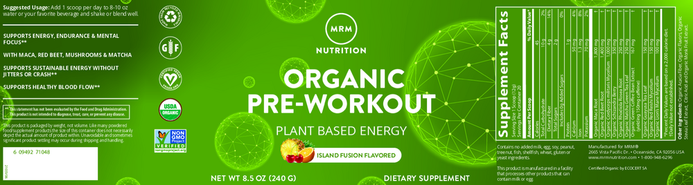 Product image for Organic Pre-Workout Island Fusion.