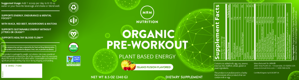 Product image for Organic Pre-Workout Island Fusion.