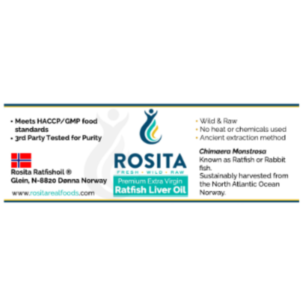 Product image for Rosita Extra Virgin Ratfish Liver Oil.