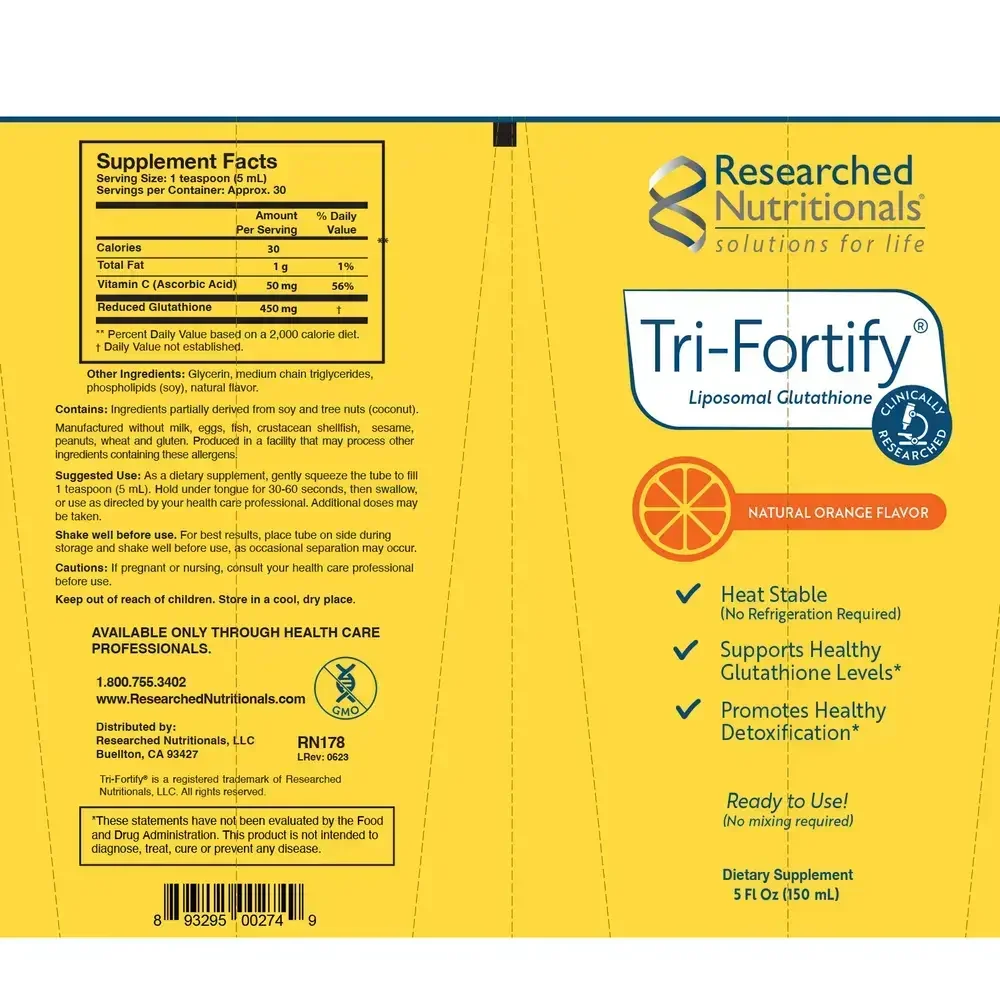 Product image for Tri-Fortify® Liposomal Glutathione Orange.