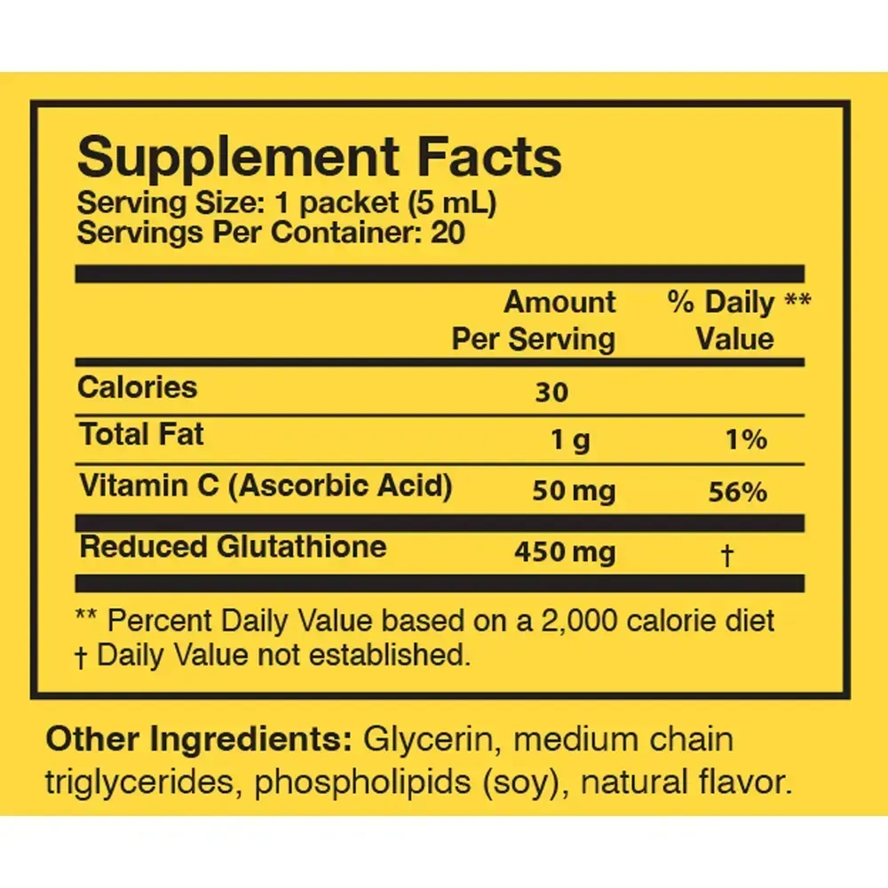 Product image for Tri-Fortify® Liposomal Glutathione Orange 20 pack box.