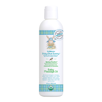 Spring Garden Organic Baby Massage Oil w/Sprayer 8 Ounces