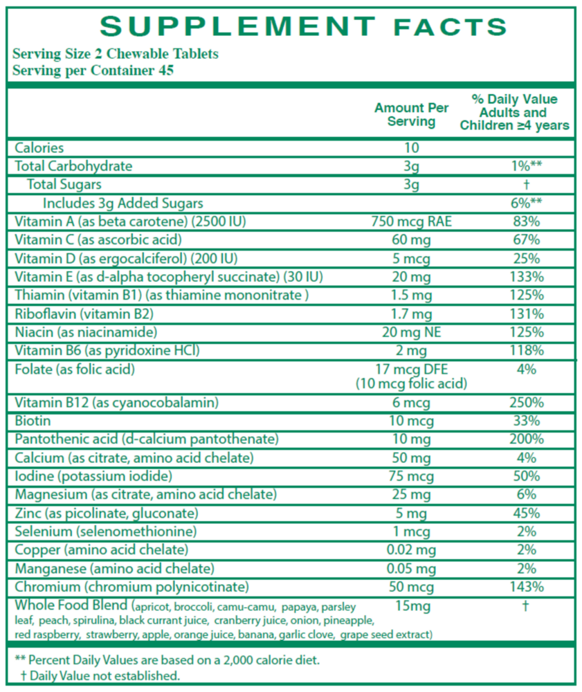 Product image for Childrens Chewable Multi-Vitamins (Grape Flavor).