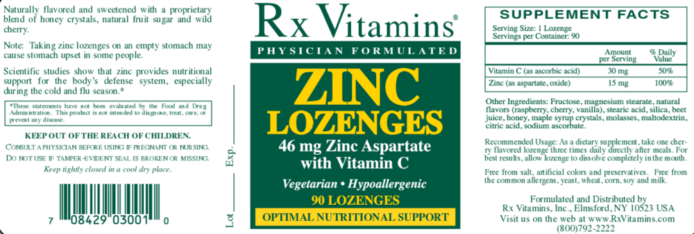 Product image for Zinc Lozenges.