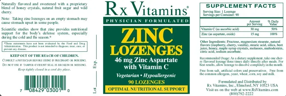 Product image for Zinc Lozenges.