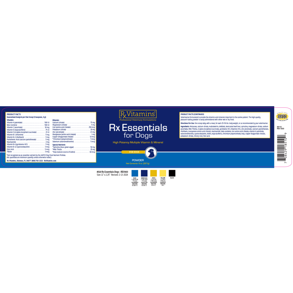 Product image for Rx Essentials for Dogs Powder.