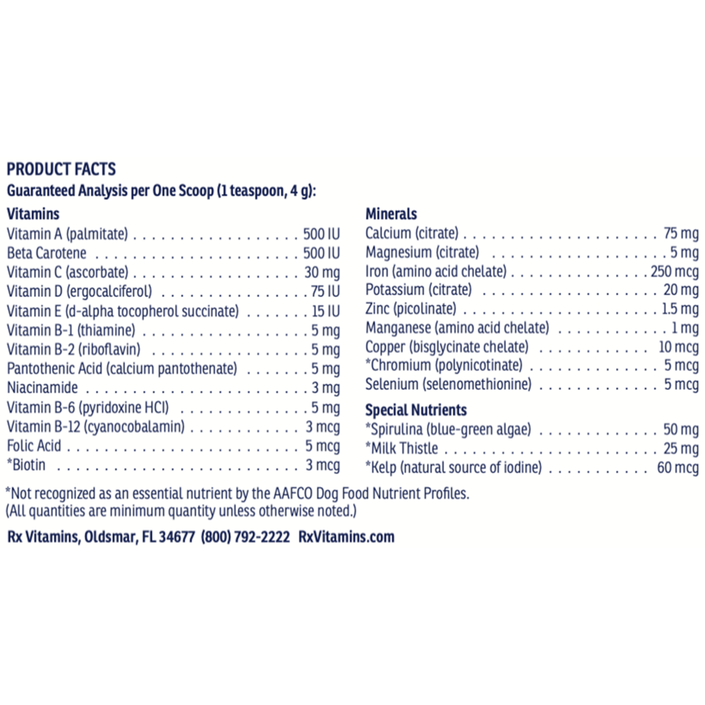 Product image for Rx Essentials for Dogs Powder.