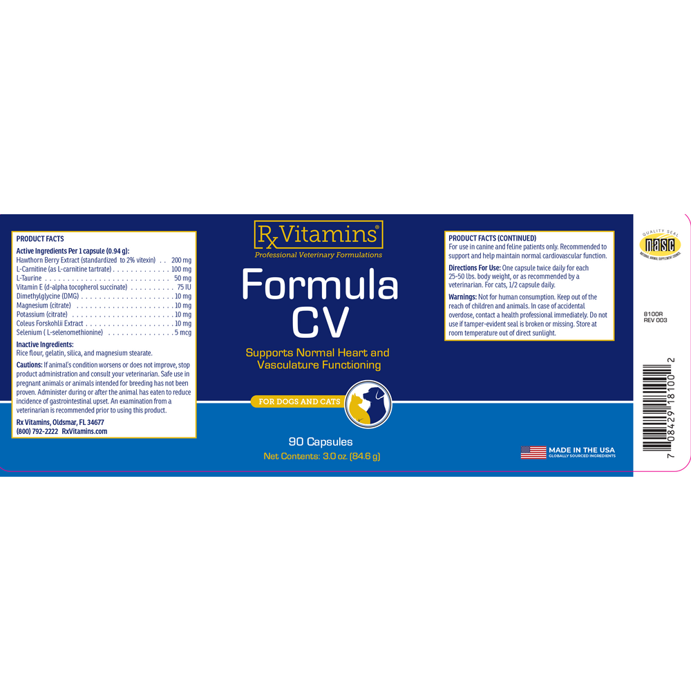 Product image for Formula CV for Dogs &amp; Cats.
