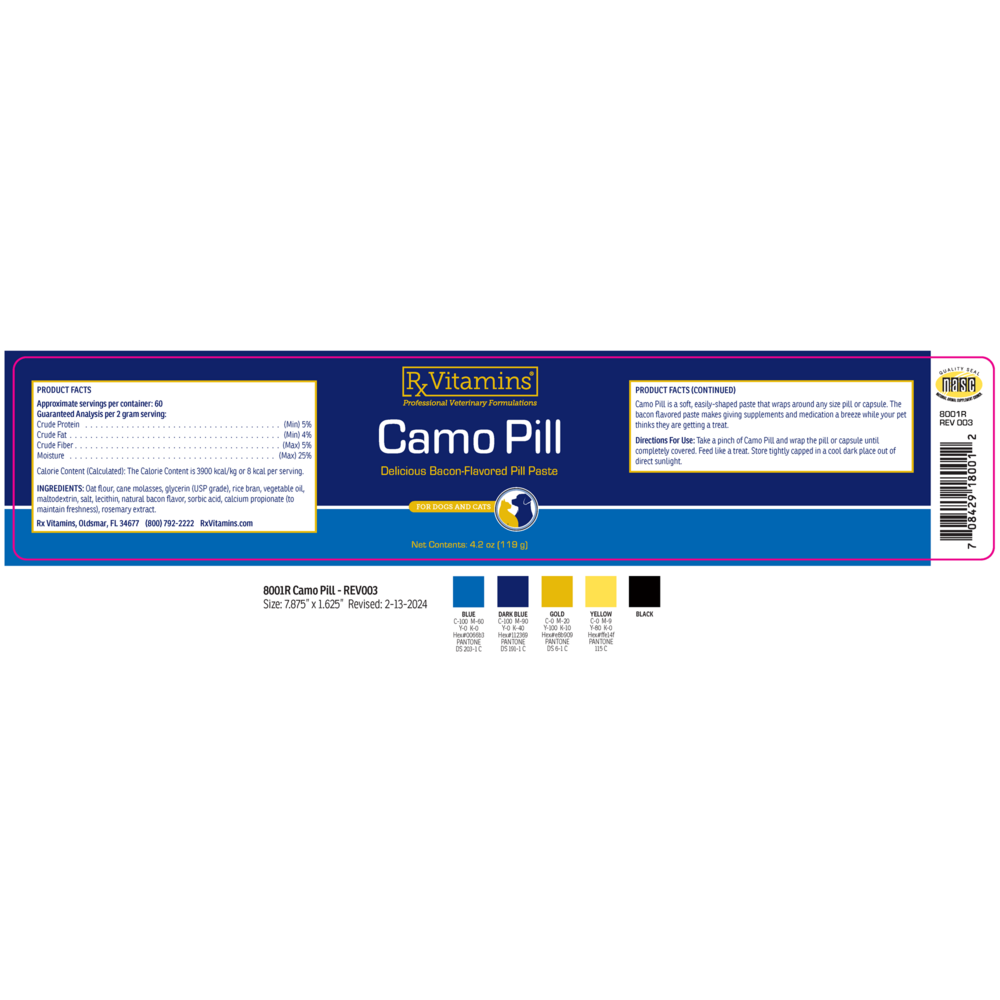 Product image for Camo Pill, Bacon-Flavored Pill Paste.