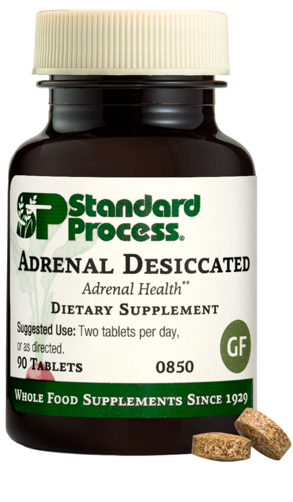 Standard Process Adrenal Desiccated supplement bottle — adrenal and stress support