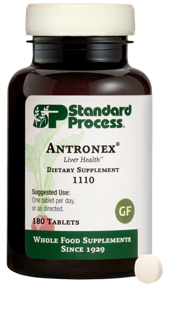 Standard Process Antronex supplement bottle — liver and histamine support