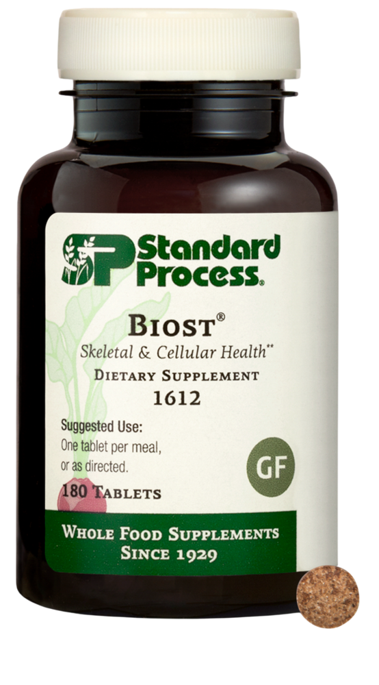 Standard Process Biost supplement bottle — whole food calcium and bone support
