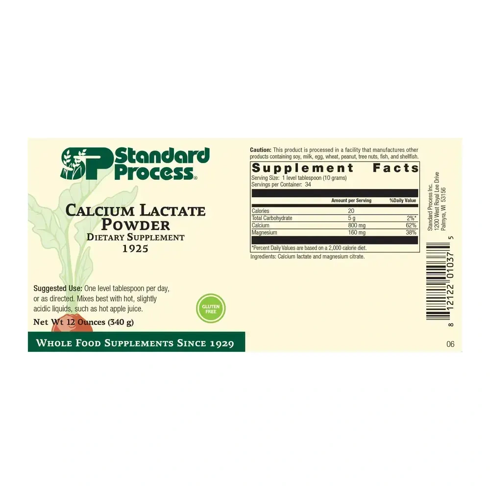 Product image for Calcium Lactate Powder.
