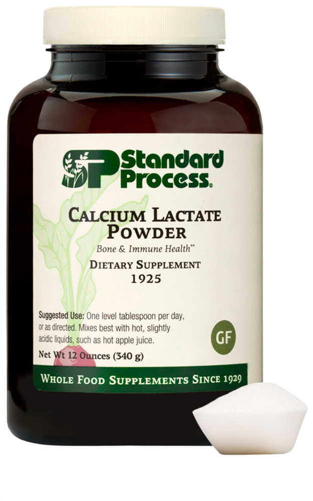 Standard Process Calcium Lactate Powder supplement container — flexible-dose calcium