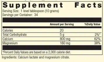 Product image for Calcium Lactate Powder.