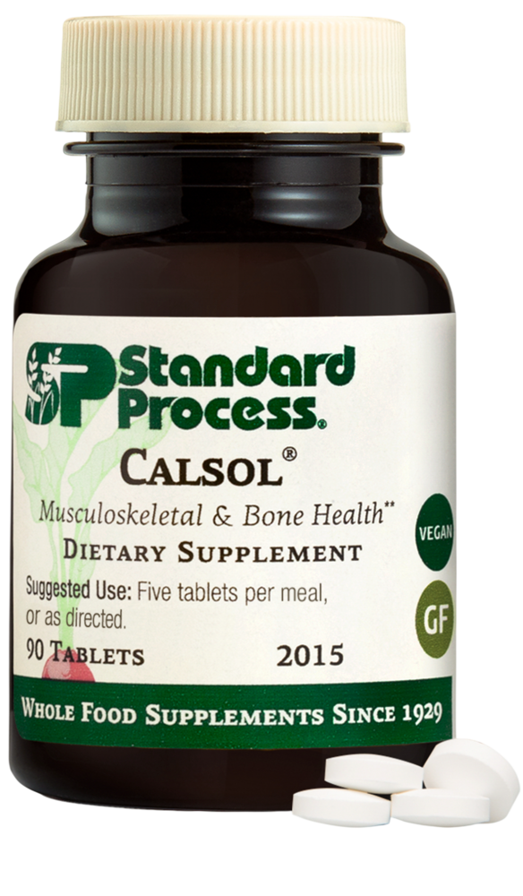 Standard Process Calsol supplement bottle — fat-soluble calcium and vitamin D