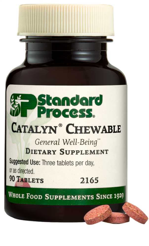 Standard Process Catalyn Chewable supplement bottle — whole food multivitamin in chewable tablet form