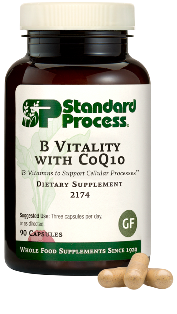 Standard Process B Vitality with CoQ10 supplement bottle — energy and cardiovascular support