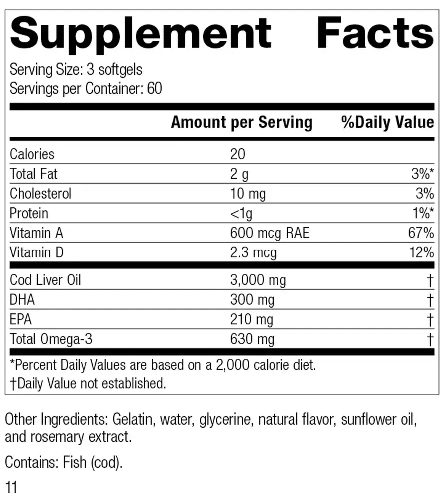Product image for Cod Liver Oil.