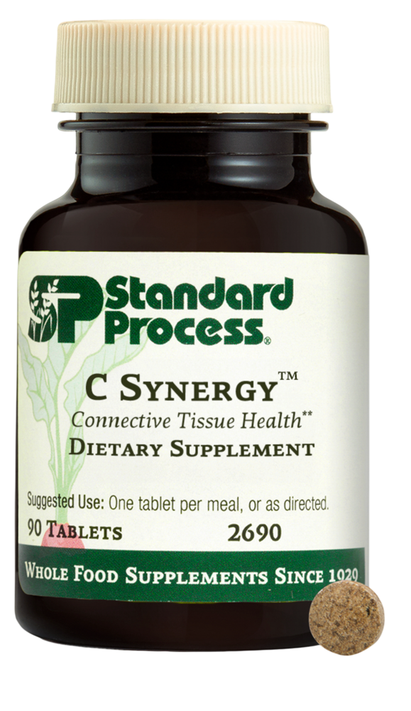 Standard Process C Synergy supplement bottle — whole food vitamin C complex