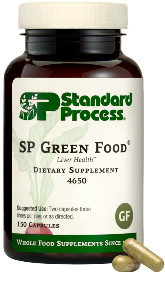SP Green Food supplement bottle