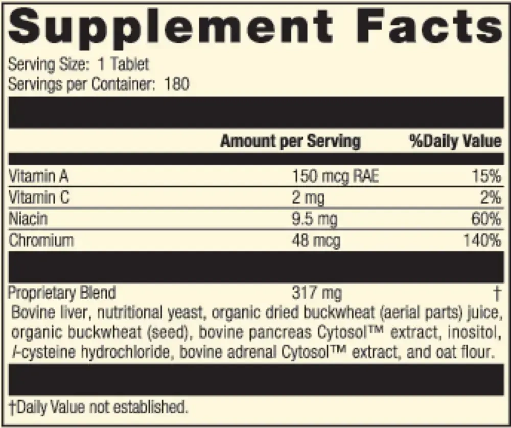 Product image for Chromium Complex, formerly Cataplex® GTF.