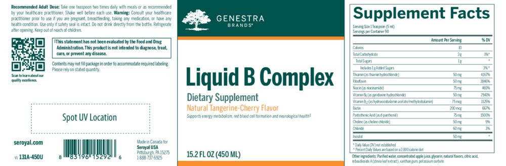 Product image for Liquid B Complex.