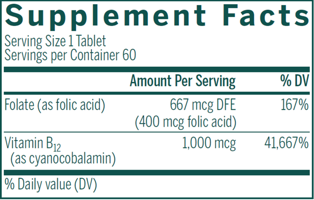 Product image for Bio B12 + Folic Acid Chewable.