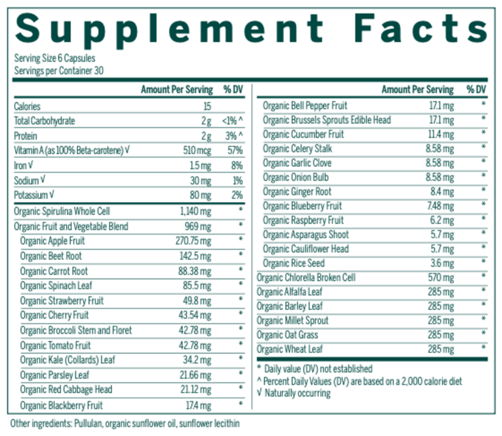 Product image for Phyto Greens Capsules.