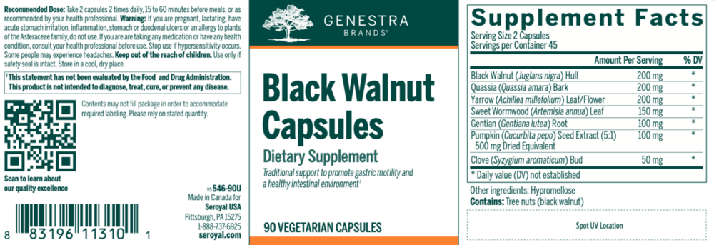 Product image for Black Walnut Capsules.