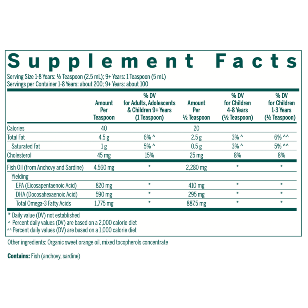 Product image for Super EFA Liquid, Natural Orange Flavor.