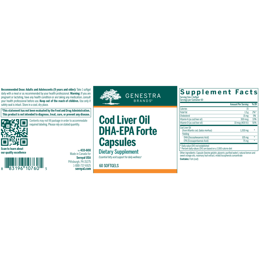 Product image for Cod Liver Oil DHA/EPA Forte.