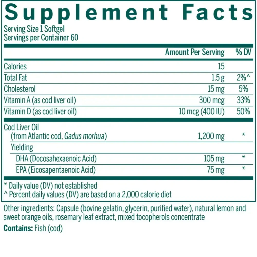Product image for Cod Liver Oil DHA/EPA Forte.