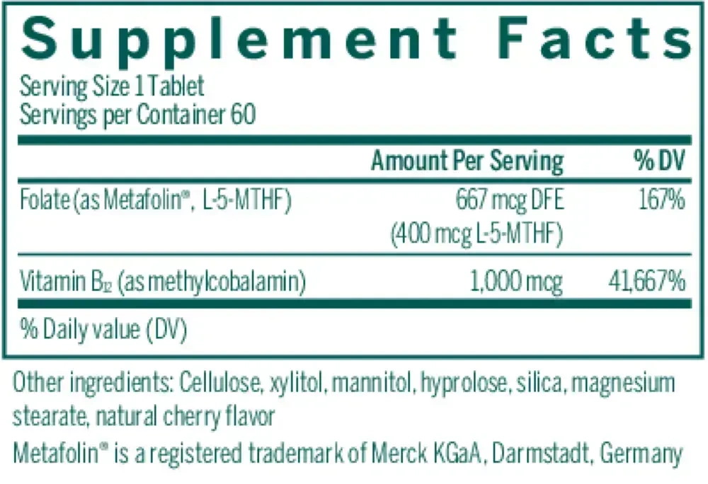 Product image for Active Chewable B12 + Methylfolate.