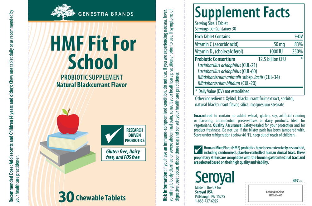 Product image for HMF Fit for School Chewable.