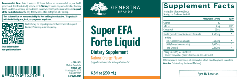 Product image for Super EFA Forte Liquid.