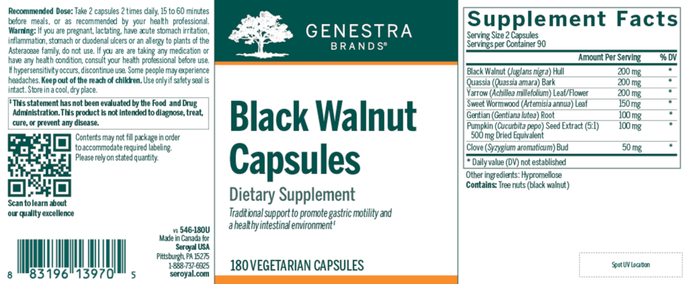 Product image for Black Walnut Capsules (California Only).