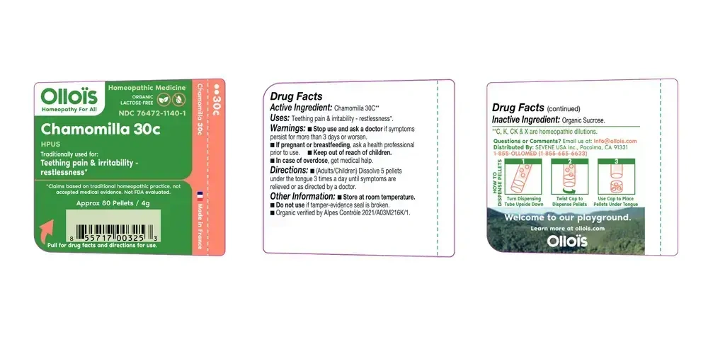 Product image for Olloïs Chamomilla 30C Pellets, 80ct - Or.