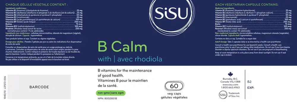 Product image for B Calm with Rhodiola.