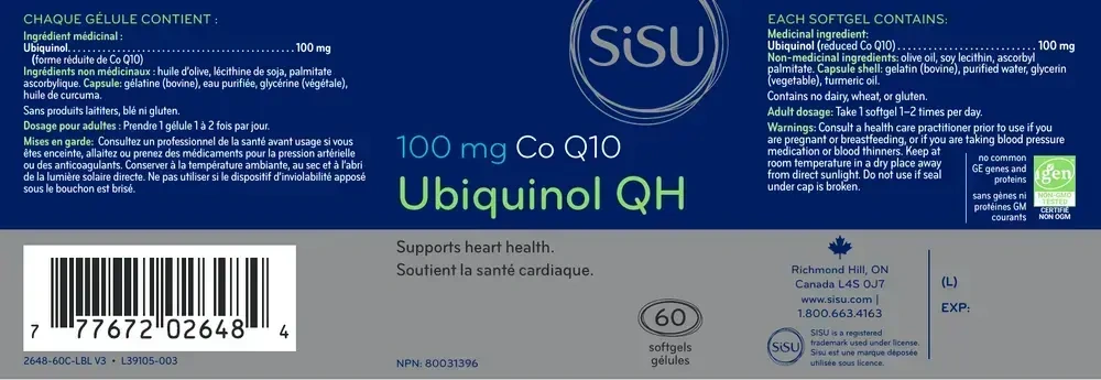 Product image for Ubiquinol QH 100mg.