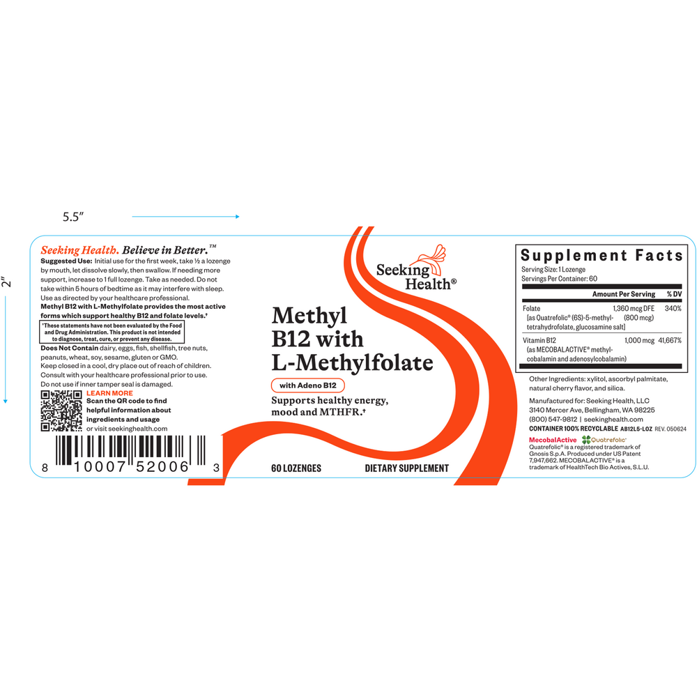 Product image for Methyl B12 with L-Methylfolate.
