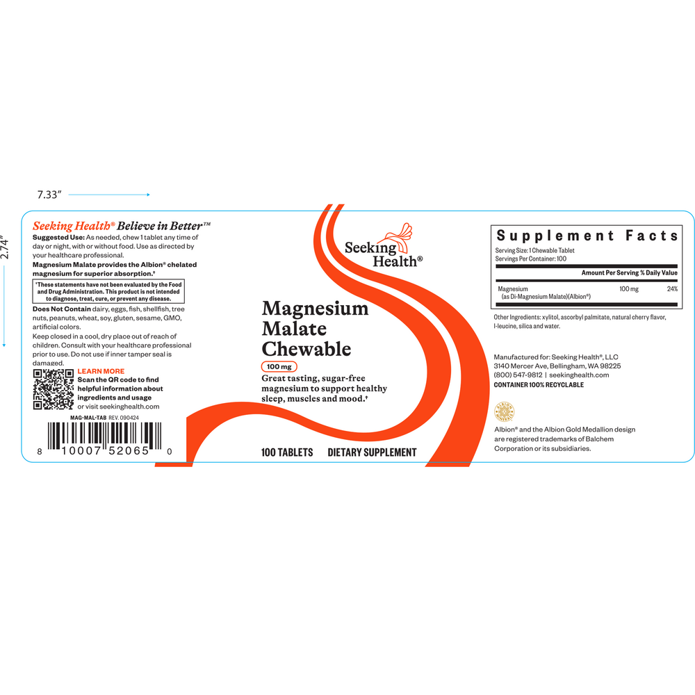 Product image for Magnesium Malate Chewable.