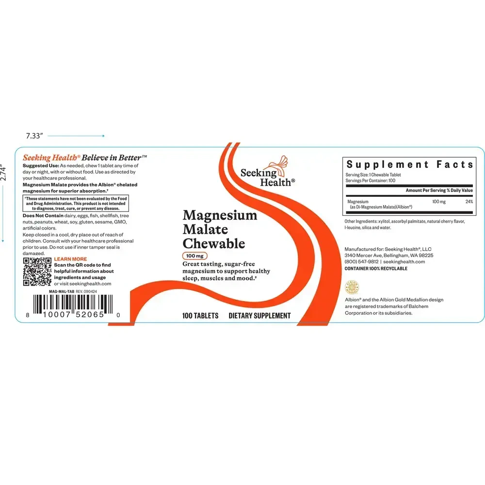 Product image for Magnesium Malate Chewable.