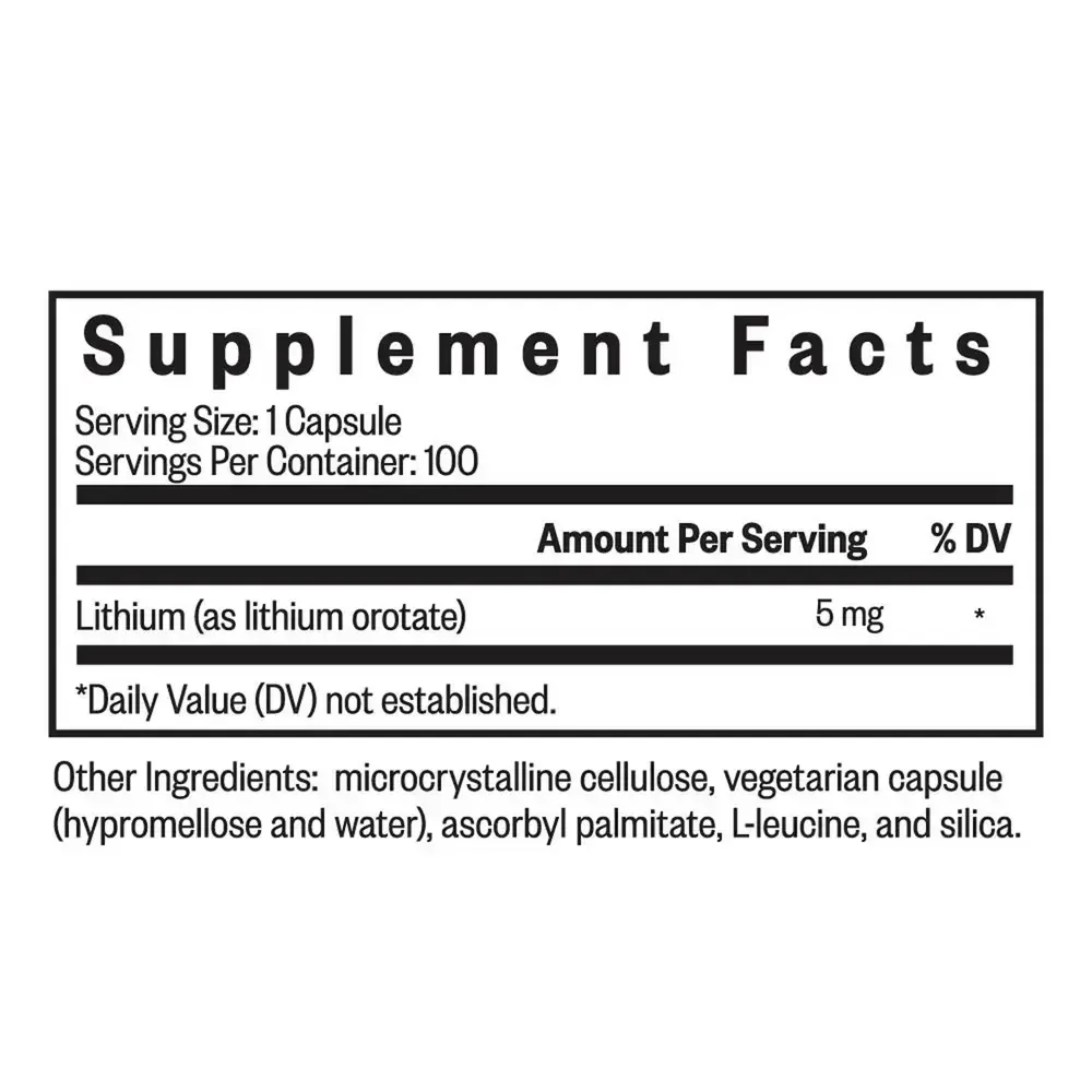 Product image for Lithium Orotate 5mg.
