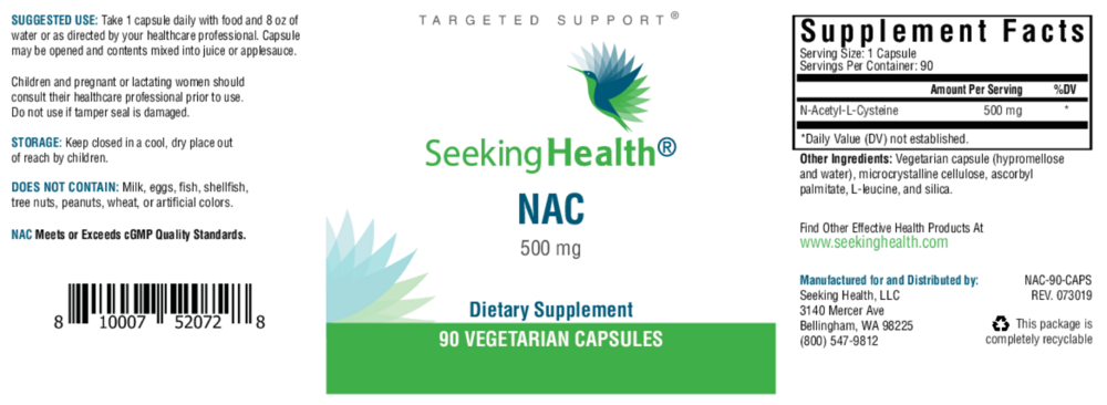Product image for NAC 500mg.