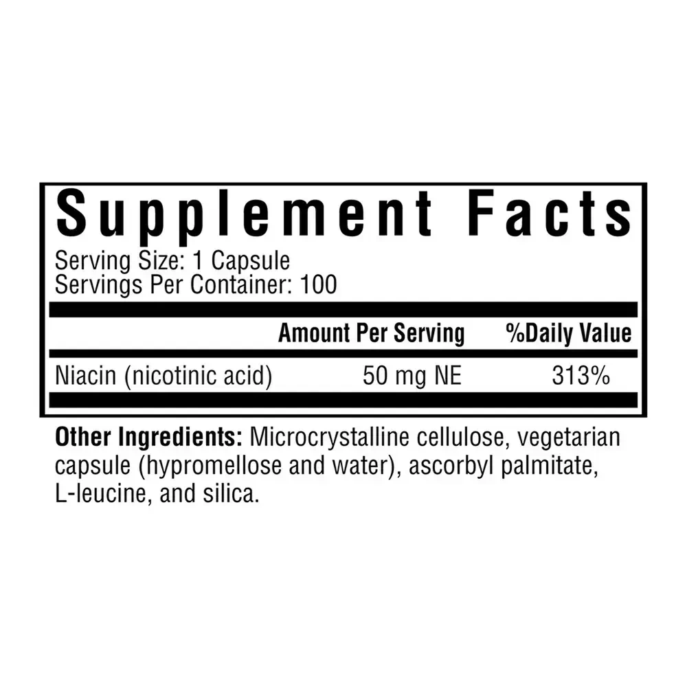 Product image for Niacin 50 mg NE.