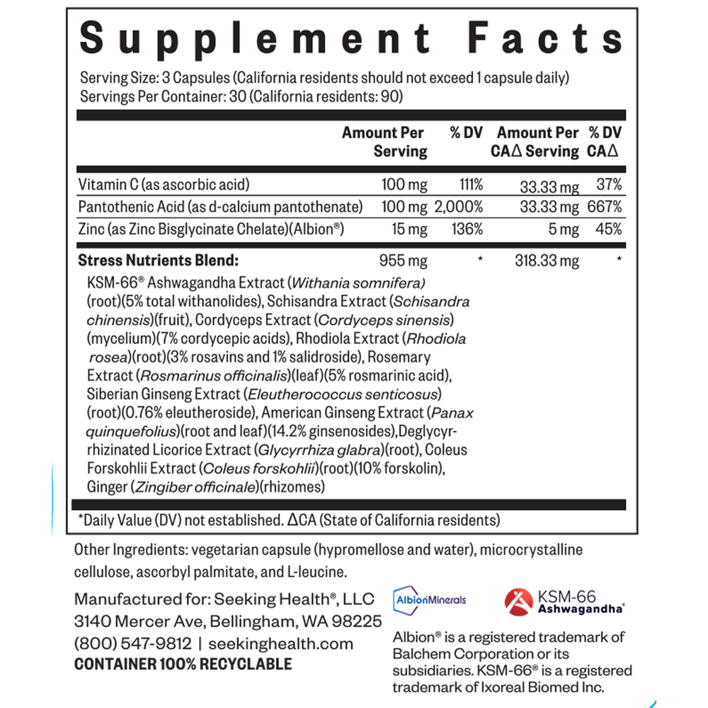 Product image for Stress Nutrients (formerly Adrenal Nutrients).