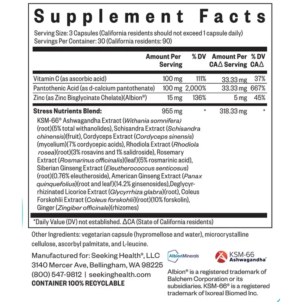Product image for Stress Nutrients (formerly Adrenal Nutrients).
